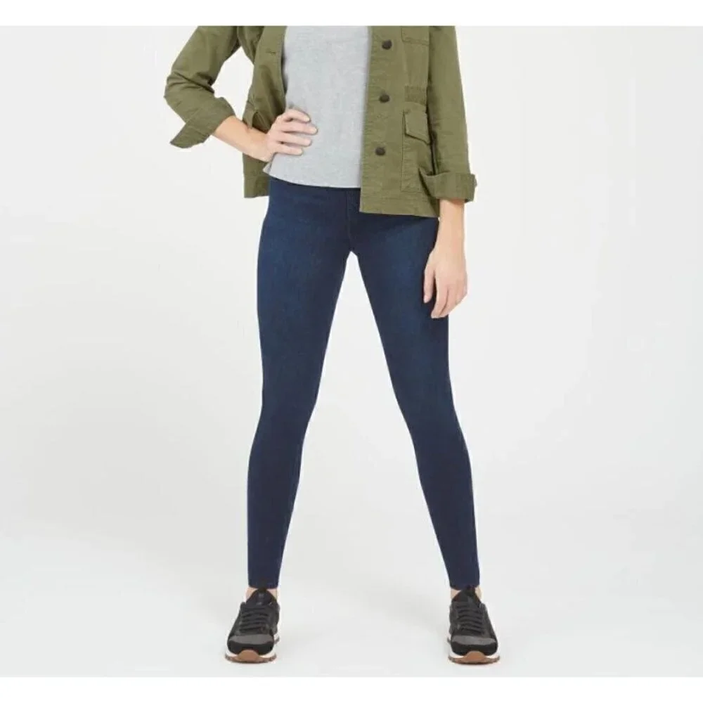 Spanx Dark Blue Jean-ish Ankle Leggings in Twilight Rinse Size M 20018R - Picture 1 of 6